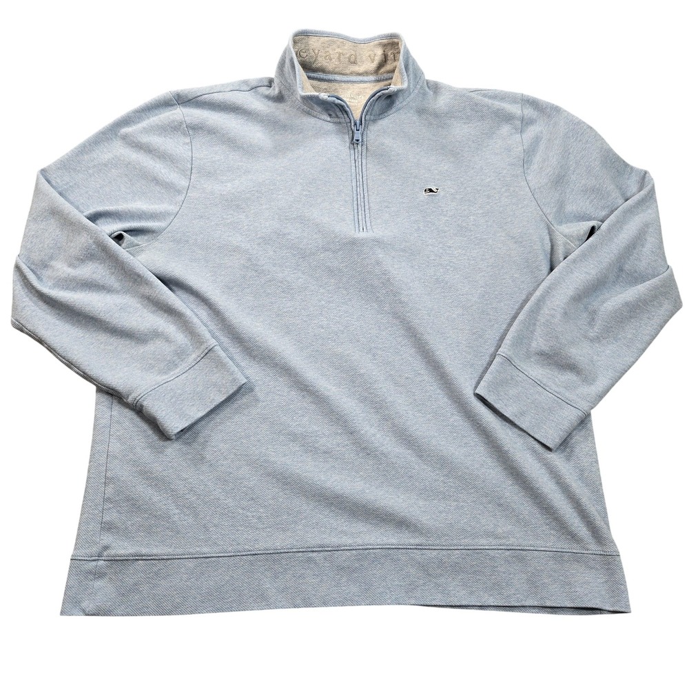 Vineyard Vines Performance Sweatshirt Mens 2XL‎ Blue 1/4 Zip Pullover Knit